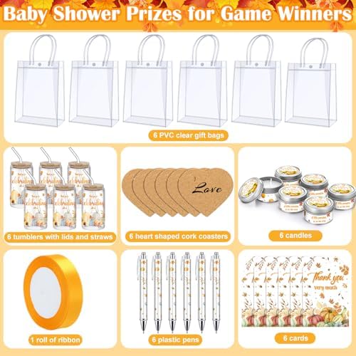 MotiMind 6 Sets Yellow Fall Baby Shower Prizes for Winners Guest Game - Image 2