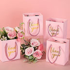 Honoson 60 Pcs Mini Thank You Gift Bag with Handle Bulk,Pink - Image 2