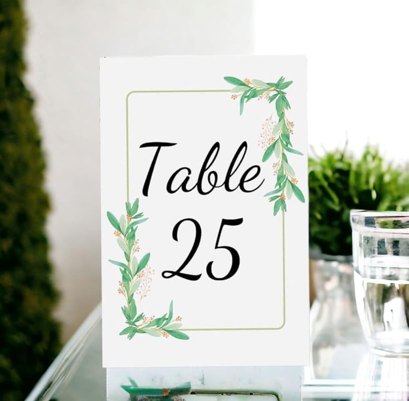 Unique Design Table Number Cards Double Sided Party Table Numbers for Reception Baby Shower Anniversary Birthday Bridal Party 4x6 Inch, 100, Green-2 - Image 2
