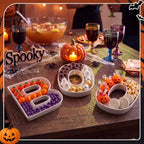 SiliFine 3 Pcs Boo Letter Charcuterie Boards Halloween Ceramics Fillable Letters Box Small White Boo Reusable Alphabet Food Serving Tray Platter for Candy Gift Halloween Party Decoration - Image 5