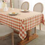 Laolitou Fall Thanksgiving Buffalo Plaid Tablecloth Checkered Gingham Table Cloth Rectangle Tables Cotton Linen Rustic Orange Tablecloths Washable Wrinkle Free for Party, 60"x120" 10-12 Seats by Laolitou