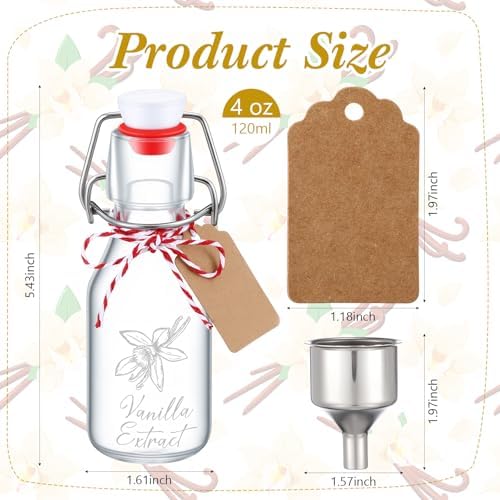 Reallnaive 12 Pack 4 oz Vanilla Extract Bottles Swing Top Glass Bottles - Image 3