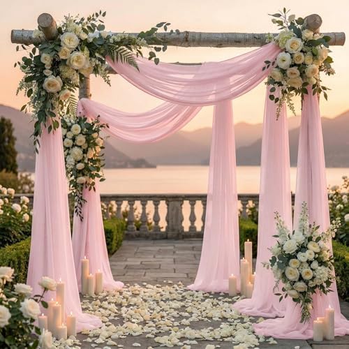 Pack of 1 Wedding Arch Drape Panel Fabric 30" x 100ft - Blush Pink - Image 4