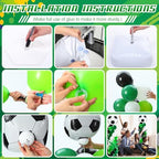 Kasyat 2 Sets Soccer Balloon Column Stand Kit with 4D Soccer, Green Black Star Foil and 100 Latex Balloons, Green White Black Arch Kit for Floor for Football Sports Party Decorations - Image 2