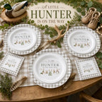 40 Guests Hunting Baby Shower Plates and Napkins Set, Little Hunter - Image 2