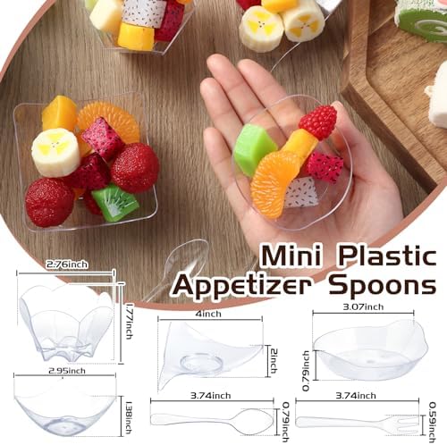Tessco for you 800 Pcs Mini Appetizer Plates Stylish Style Clear - Image 2