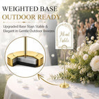 Radezon 21 PCS Gold Table Number Holders With Table Numbers 1-20 & Head Table Card, 8" Weighted Base Place Card Holders for Outdoor Wedding, Windproof Sturdy Metal Photo Stands for Reception Tables - Image 4