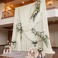 30ftx15ft Ivory Backdrop Curtains for Parties, Wrinkle Free Polyester Ivory Photo Backdrop Drapes 6 Panels 15 ft Long Back Drop Cloth for Wedding Birthday Photography Background Party by Htper