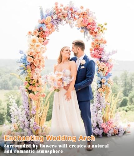 Queension Arch Backdrop Stand 7.2FT, Wedding Arch Stand with Base,Balck - Image 6