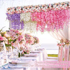 Waipfaru 24 Pack Wisteria Hanging Flowers, 3.6 Feet Wisteria Artificial Flowers, Wisteria Garland, Hanging Flowers for Wedding Decoration, Vines for Bedroom Home Wall Decor (White & Pink & Purple) - Image 6