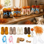 4 Sets Baby Shower Booties Table Centerpiece, Crochet Knitted Baby Booties by Unknown