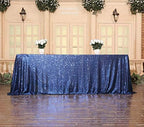 SquarePie Sequin Tablecloth 90x132 Inch Navy Blue for Wedding Party - Image 4