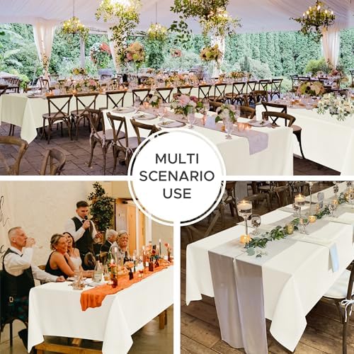 Fitable 8 Pack Ivory Tablecloths 60x102 Inch for 6 Ft Rectangle Tables - Image 5