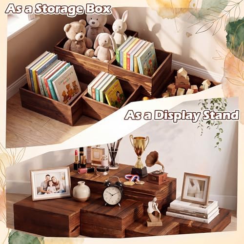 Willinglong 8 Pack Wood Risers for Buffet Table Dessert Table Display Set - Image 5