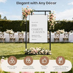 Wedding Sign Holder, Adjustable Welcome Wedding Sign Stand, Heavy Duty Easel Stand for Sign, Wedding Seating Chart Stand, Easel for Display, Square Backdrop Stand Black - Image 3