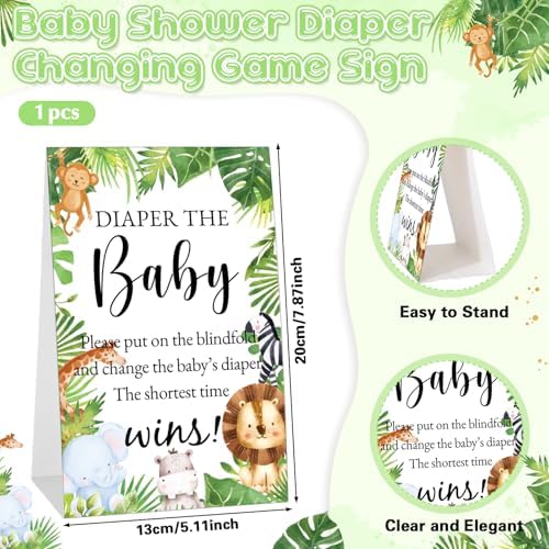 37 Pcs Baby Shower Diaper Changing Game Supplies, Jungle - Image 3