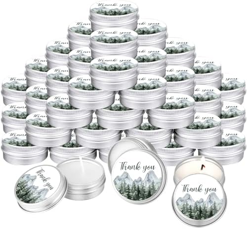 MTLEE 50 Pcs Woodland Wedding Candles Gift Favors for Guests 1 oz by MTLEE