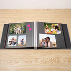 Large Photo Album Self Adhesive for 4x6 8x10 Magnetic Scrapbook Album DIY 60 Black Sticky Pages Linen Cover Photo Album(Grey) - Image 3
