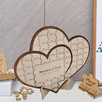 Personalized Puzzle Wedding Guest Book Alternative Custom Jigsaw Guestbook, Rustic Wedding Décor, Unique Guest Book,Heart Shape Wooden Decor for Guest Wishes Wedding Gift for Couple - Image 7