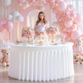 White Tulle Tablecloths 72 Inch Spandex Round Table Cloths for Round Tables by WishCare