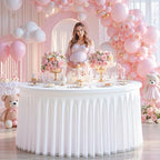 White Tulle Tablecloths 72 Inch Spandex Round Table Cloths for Round Tables by WishCare