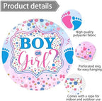 10 x 8 ft Boy or Girl Background Large Blue Pink Gender Reveal Photo Backdrop Polyester Boy or Girl Sign Banner for Newborn Baby Shower Birthday Party Decorations - Image 4