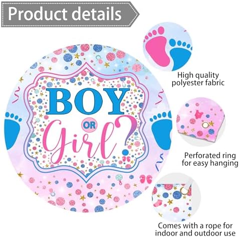 10 x 8 ft Boy or Girl Background Large Blue Pink Gender Reveal Photo Backdrop Polyester Boy or Girl Sign Banner for Newborn Baby Shower Birthday Party Decorations - Image 4