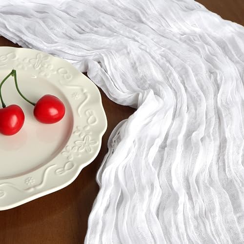 12 Pack 10Ft White Cheesecloth Table Runner 23 x 120 Inch - Image 5