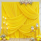 40ft x 10ft Wrinkle Free Yellow Wedding Backdrop Curtains for Party Bridal Shower Reception Decorations Yellow Fabric Curtain Backdrops Drapes for Photography Baby Shower Birthday Background - Image 3