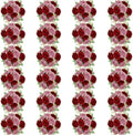 24 Bundles Peonies Artificial Flowers Bulk, Dusty Pink & Burgundy by Nagobi