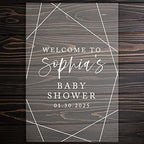 Andaz Press Custom Large Baby Shower Welcome Sign, 16" x 24", Modern Geometric Personalized Acrylic Welcome Sign, Signage, Gender-Neutral Acrylic Sign for Baby Sprinkle, Fall Baby Shower Decorations - Image 2
