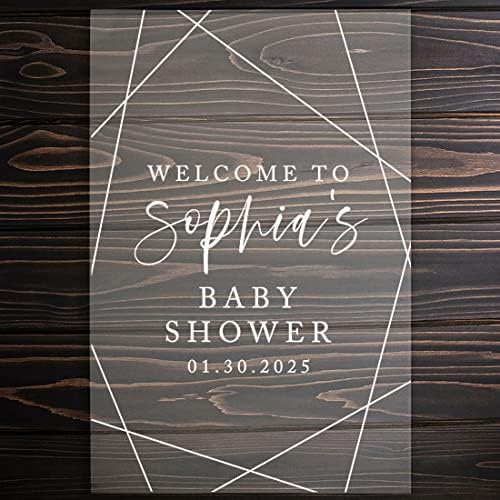 Andaz Press Custom Large Baby Shower Welcome Sign, 16" x 24", Modern Geometric Personalized Acrylic Welcome Sign, Signage, Gender-Neutral Acrylic Sign for Baby Sprinkle, Fall Baby Shower Decorations - Image 2