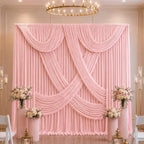 ESGOTBME 10x10ft Wrinkle Free Blush Pink Backdrop Curtain for Parties Soft Fabric Drapes Wedding Pink Curtain Backdrop for Birthday Party Decorations Background for Photography 5x10ft,2 Panels - Image 5