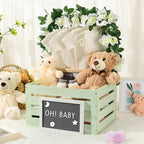 Barydat Wooden Baby Shower Crate Closet Baskets for Baby Shower, Green - Image 6