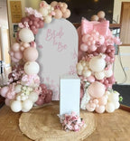 Pink Floral Arch Backdrop Cover Toile Bride to Be Baby Shower Girl Party Chiara Arched Frame Bow Flowers 1st Wedding Birthday Parties Decorations (6.6FT,4721) - Image 7