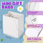 Sherr 100 Pcs White Mini Paper Gift Bags with Handles, White Tags - Image 2