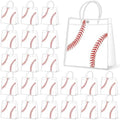 36Pcs Baseball Clear PVC Gift Bags With Handles Bulk Sport Theme Goodie Treat Candy Bags Rugby Team Present Wrap Tote Bag for Boys Birthday Party Favor Baby Shower Decorations Supplies 8 x 8 x 3in by Lonfliness