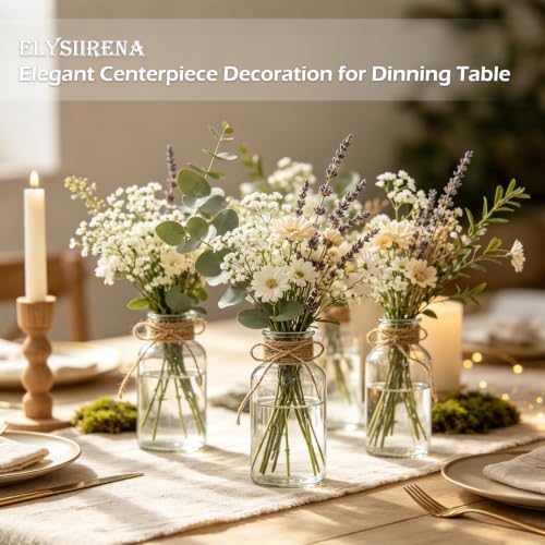 Glass Flower Vase,12 PCS Farmhouse Mason Jar for Centerpiece - Image 4