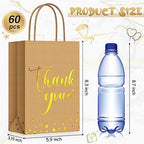 PerKoop 60 Pack Thank You Paper Gift Bags, Classic, Brown - Image 2