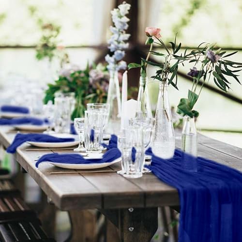20 Pack Cheesecloth Table Runner 17 x 108 Inch, Royal Blue - Image 6