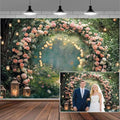 9x6ft Enchanted Forest Wedding Photography Backdrop Wonderland Roses Fairy Tale Backdrop Pink Flower Birthday Newborn Baby Shower Wedding Bridal Party Banner Photo Booth Props Anniversary Background by Mtsxfy