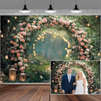 20x10ft Enchanted Forest Wedding Photography Backdrop Wonderland Roses Fairy Tale Backdrop Pink Flower Birthday Newborn Baby Shower Wedding Bridal Party Banner Photo Booth Props Anniversary Background by Mtsxfy