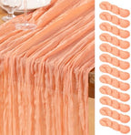 DeZerlor Peach Cheesecloth Table Runners 12 Pack Summer Boho Runners by DeZerlor