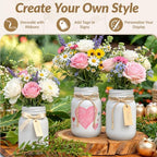 6 PCS 16oz Glass Mason Jars Flower Vases for Centerpieces, White - Image 4