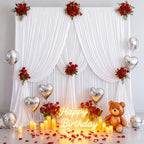 10x10FT Backdrop Curtains with Rod Pockets - Wrinkle Free Photo Stage Backdrop 2 Panels Curtains Drapes for Photography Wedding Party Baby Shower Decorations (White) - Image 3