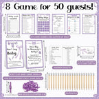 Dunzoom 461 Pcs Funny Baby Shower Games with Prize for Guest Winner, Purple - Image 2