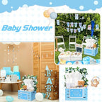 Barydat Wooden Baby Shower Crate Closet Baskets for Baby Shower, Blue - Image 6