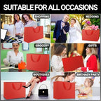 EUSOAR Red Gift Bags with Handles, 50pcs 16"x6"x12" Extra Large Thank You Gift Bags Bulk, Merchandise Retail Shopping Wrap Paper Business Birthday Party Favor Wedding Bridal Treat Bags - Image 5