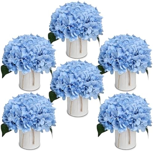 Pastel Blue Flower Table Centerpieces - Set of 6 by DIYDOFUN