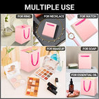 EUSOAR Tiny Pink Gifts Wrap Bags, 50 Pack 4x2.75x4.5 inches Shopping Bags with Handles Bulk, Merchandise Retail Wrapping Bags for Wedding, Craft Grocery, Boutique, Party Favor, Business - Image 4